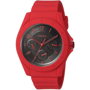 Watch strap (Strap + Case combination) Fossil FS5289 Silicone Red 22mm